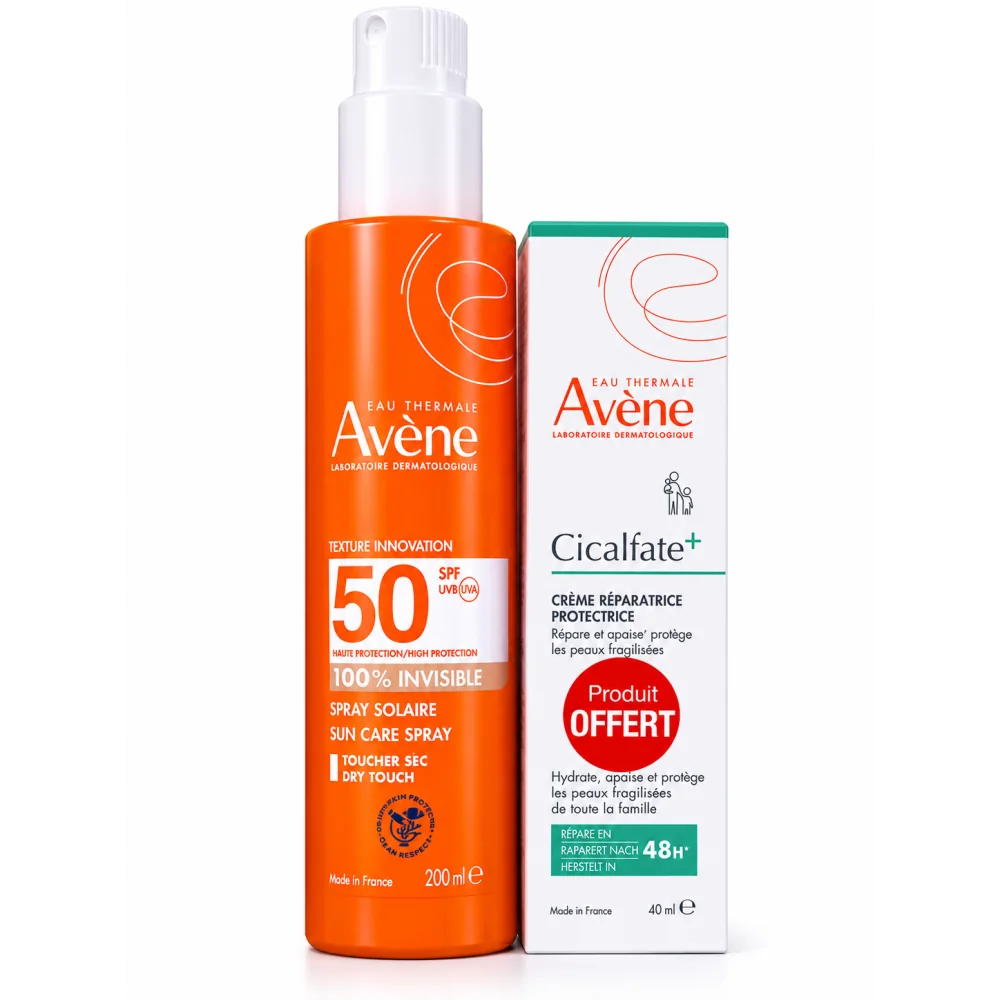 AVENE SOLAIRE SPRAY ADULTE HAUTE PROTECTION SPF50+ 200ML+CICALFATE CREME REPARATRICE PROTECTRICE 40ML(OFFERT)