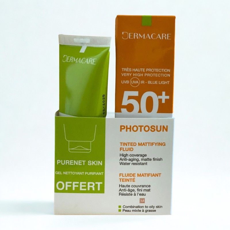 DERMACARE PHOTOSUN 1.5 FLUIDE MATIFIANT TEINTEE SPF 50+ 50ML