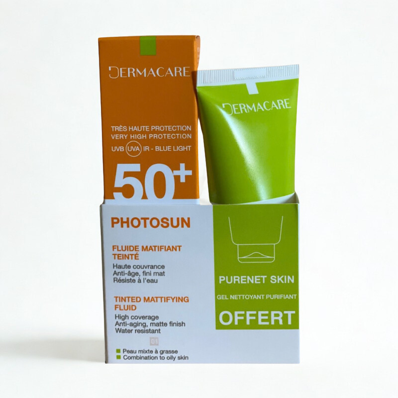 DERMACARE PHOTOSUN 01 FLUIDE MATIFIANT TEINTE SPF 50+ 50ML